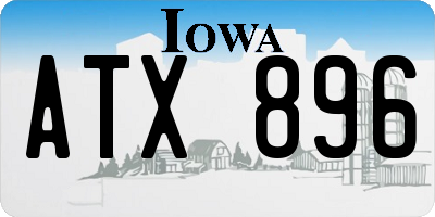 IA license plate ATX896