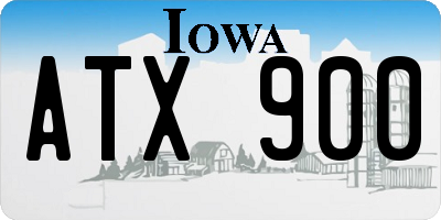 IA license plate ATX900