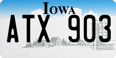 IA license plate ATX903