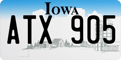 IA license plate ATX905