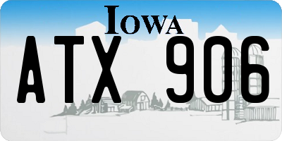 IA license plate ATX906