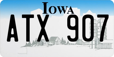 IA license plate ATX907