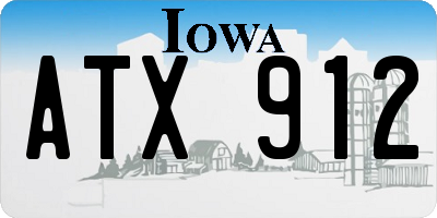 IA license plate ATX912