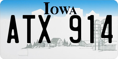 IA license plate ATX914
