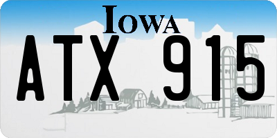 IA license plate ATX915