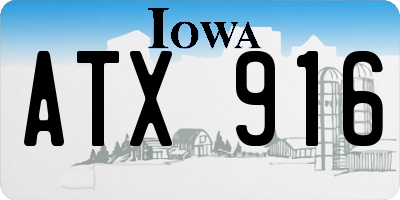 IA license plate ATX916