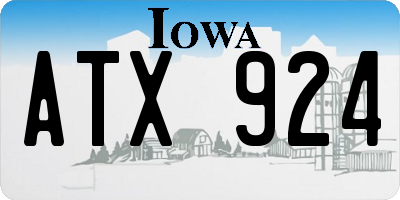 IA license plate ATX924