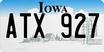 IA license plate ATX927