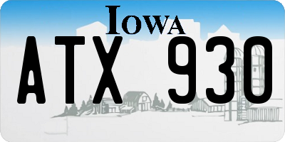 IA license plate ATX930