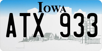 IA license plate ATX933