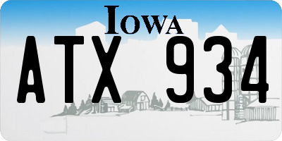 IA license plate ATX934
