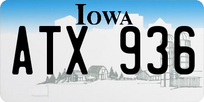 IA license plate ATX936