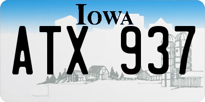 IA license plate ATX937