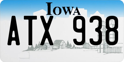 IA license plate ATX938