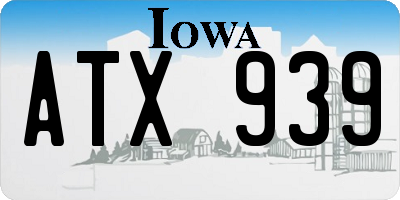 IA license plate ATX939