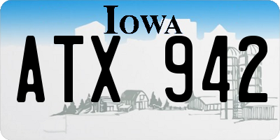 IA license plate ATX942