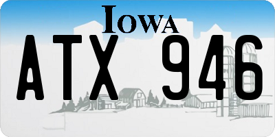 IA license plate ATX946