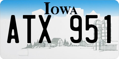 IA license plate ATX951