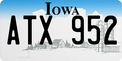 IA license plate ATX952