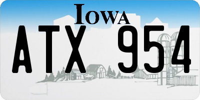 IA license plate ATX954