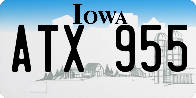 IA license plate ATX955