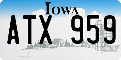 IA license plate ATX959