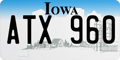 IA license plate ATX960