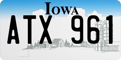 IA license plate ATX961