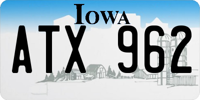 IA license plate ATX962