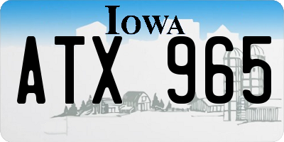IA license plate ATX965