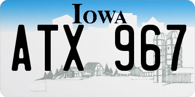 IA license plate ATX967