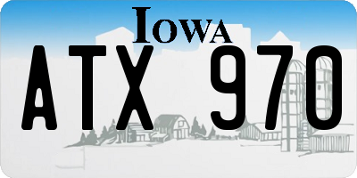 IA license plate ATX970