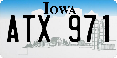 IA license plate ATX971