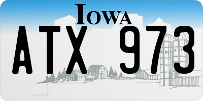 IA license plate ATX973