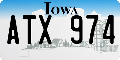 IA license plate ATX974
