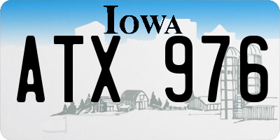 IA license plate ATX976