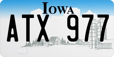 IA license plate ATX977