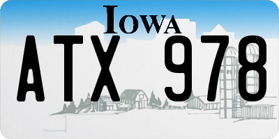IA license plate ATX978