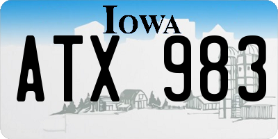 IA license plate ATX983