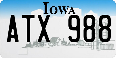 IA license plate ATX988