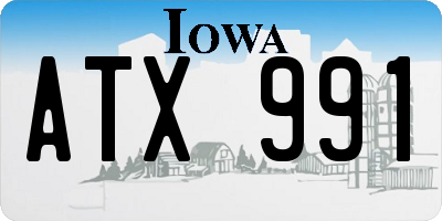 IA license plate ATX991