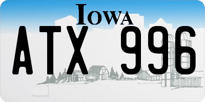 IA license plate ATX996