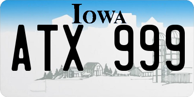 IA license plate ATX999