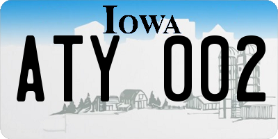IA license plate ATY002