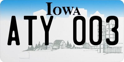 IA license plate ATY003