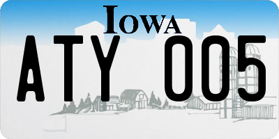 IA license plate ATY005