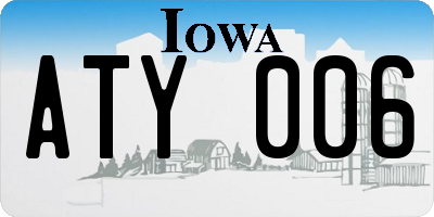 IA license plate ATY006
