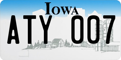 IA license plate ATY007