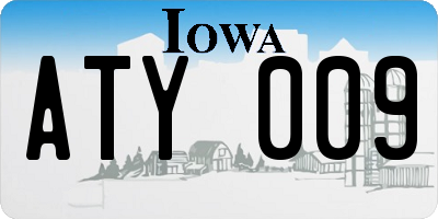 IA license plate ATY009