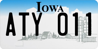 IA license plate ATY011